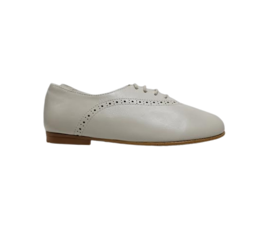Luccini 9069 Boys Stone Ivory Lace Dress Shoe