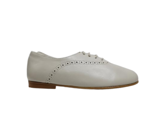 Luccini 9069 Boys Stone Ivory Lace Dress Shoe