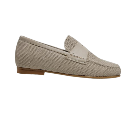 Luccini 9072 Boys Beige Fabric Dress Shoe