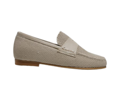 Luccini 9072 Boys Beige Fabric Dress Shoe