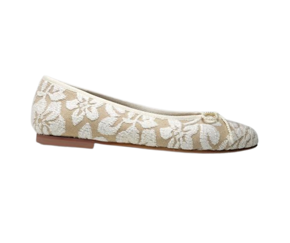 Brunella Bailarina Ladies Beige Fabric leather flats with bow