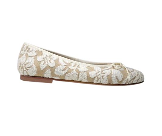 Brunella Bailarina Ladies Beige Fabric leather flats with bow
