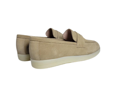 Blublonc Olivia Ladies Beige Suede Sneaker Shoe