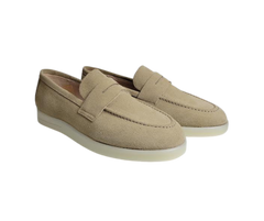Blublonc Olivia Ladies Beige Suede Sneaker Shoe