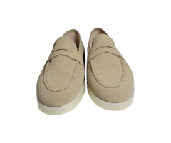 Blublonc Olivia Ladies Beige Suede Sneaker Shoe