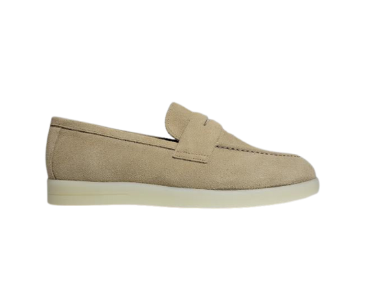Blublonc Olivia Ladies Beige Suede Sneaker Shoe