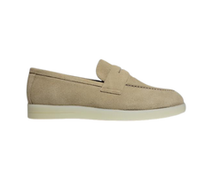 Blublonc Olivia Ladies Beige Suede Sneaker Shoe