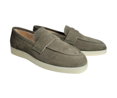 Blublonc Olivia Ladies Olive Suede Sneaker Shoe