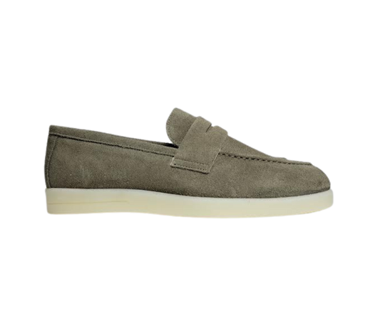 Blublonc Olivia Ladies Olive Suede Sneaker Shoe