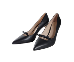 Viviamos Selma Ladies Black Leather Heel