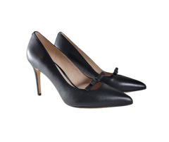 Viviamos Selma Ladies Black Leather Heel