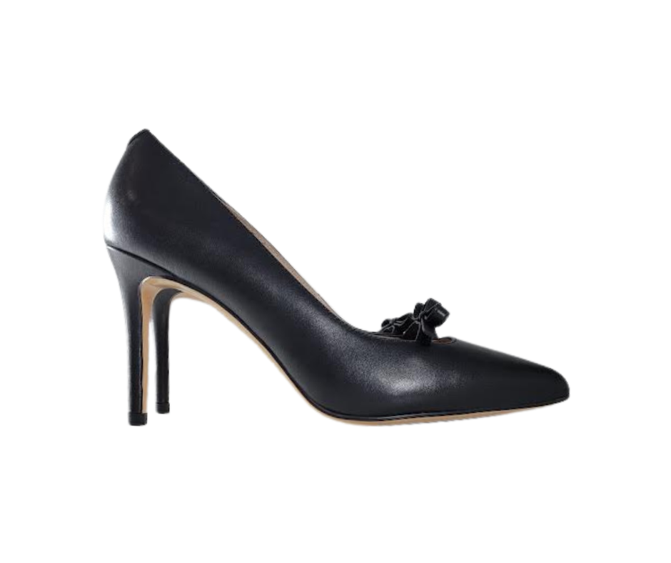 Viviamos Selma Ladies Black Leather Heel
