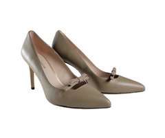 Viviamos Selma Ladies Taupe Leather Heel