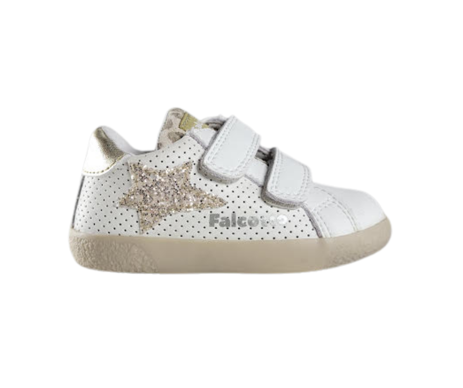 Falcotto Alnoite Children's White/Gold Sneaker
