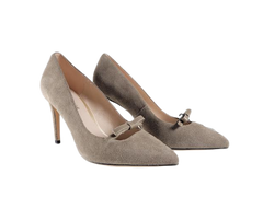 Viviamos Selma Ladies Taupe Suede Heel