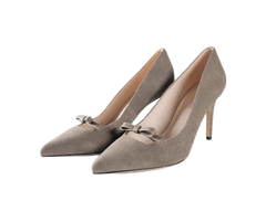 Viviamos Selma Ladies Taupe Suede Heel