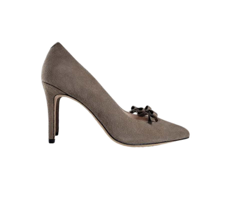 Viviamos Selma Ladies Taupe Suede Heel