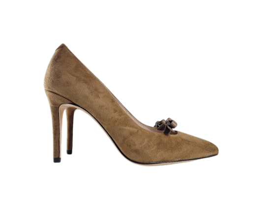 Viviamos Selma Ladies Camel Suede Heel