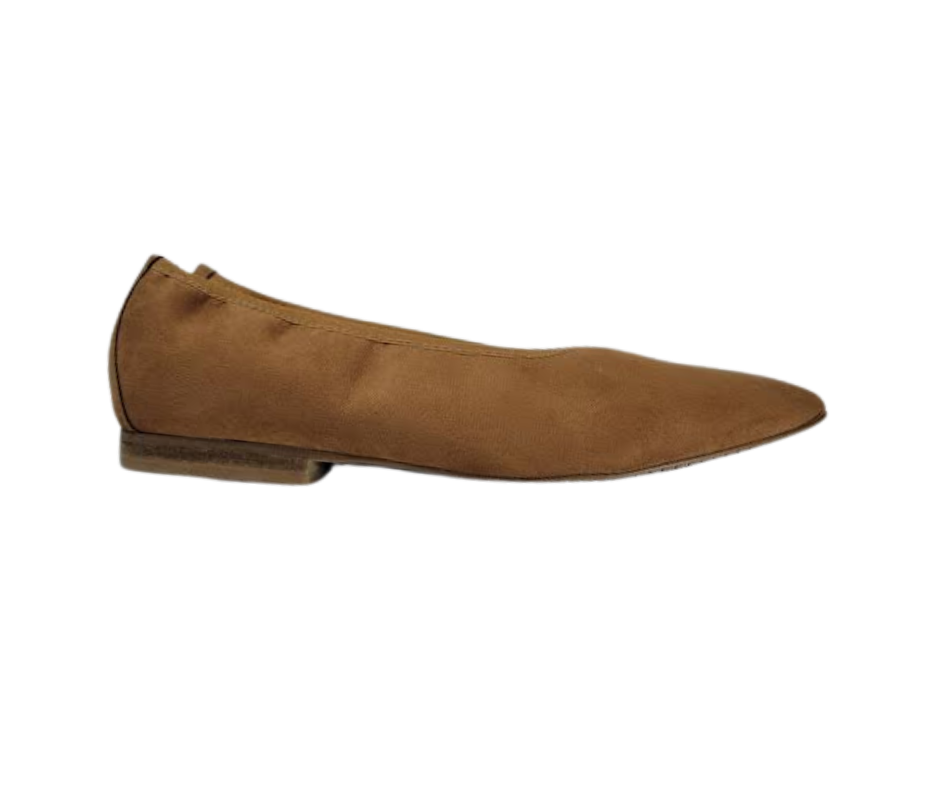 Brunella S537 Ladies Camel Suede Flat