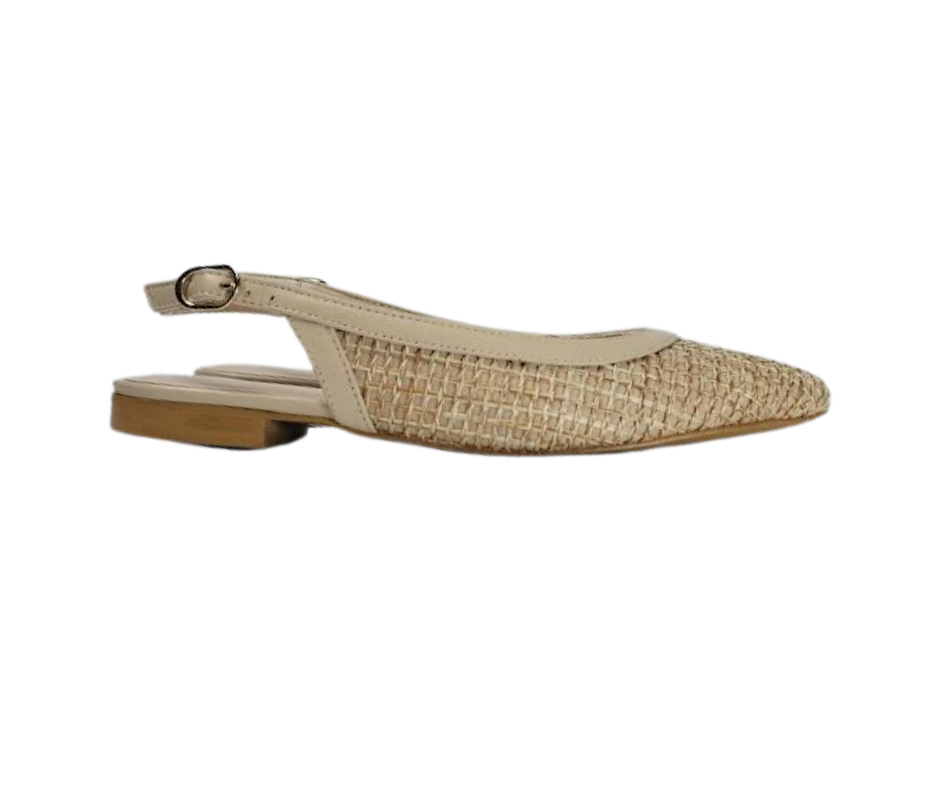 Brunella 707 Ladies Beige Woven Slingback