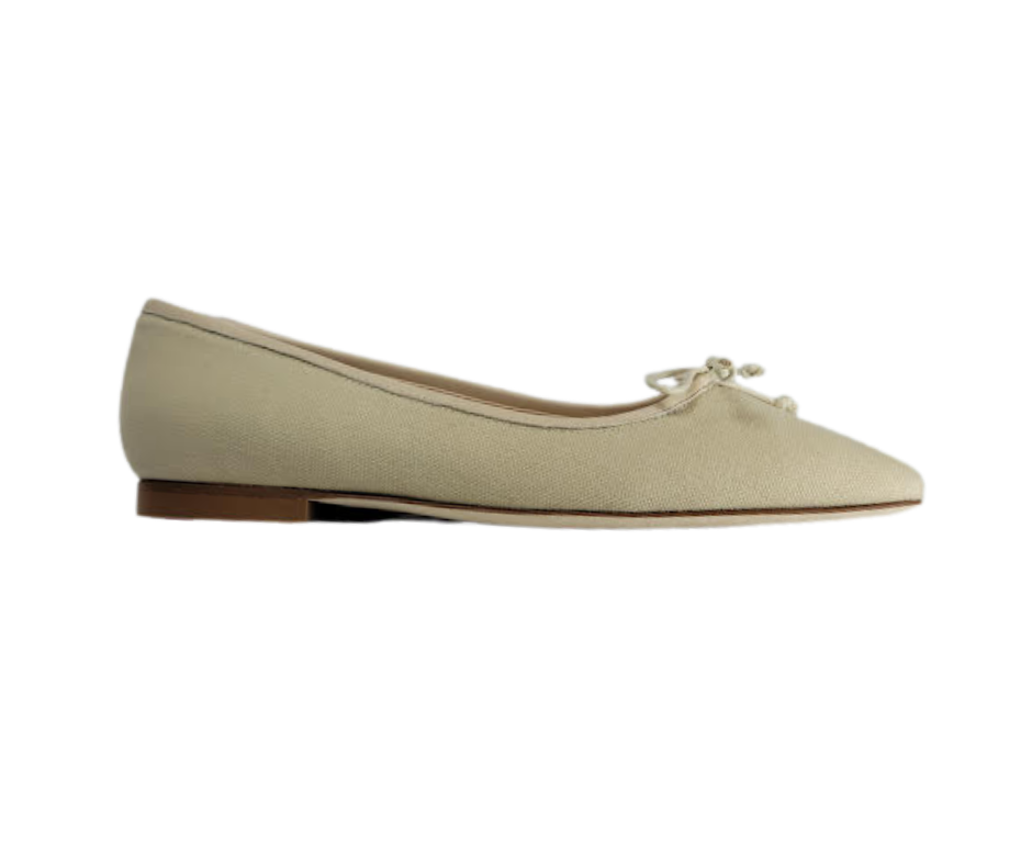 FS Lele Ladies Beige Linen Ballet Flat
