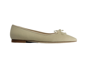 FS Lele Ladies Beige Linen Ballet Flat