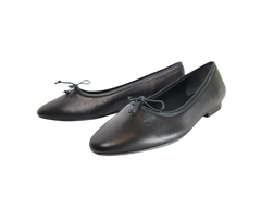 FS Lele Ladies Black Leather Ballet Flat
