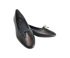 FS Lele Ladies Black Leather Ballet Flat