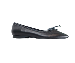 FS Lele Ladies Black Leather Ballet Flat