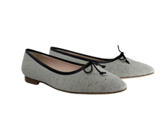 FS Lele Ladies Black & White Fabric Ballet Flat