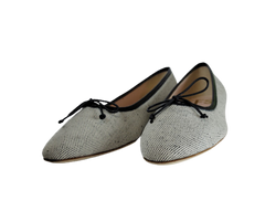 FS Lele Ladies Black & White Fabric Ballet Flat