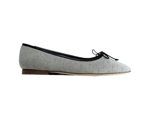 FS Lele Ladies Black & White Fabric Ballet Flat