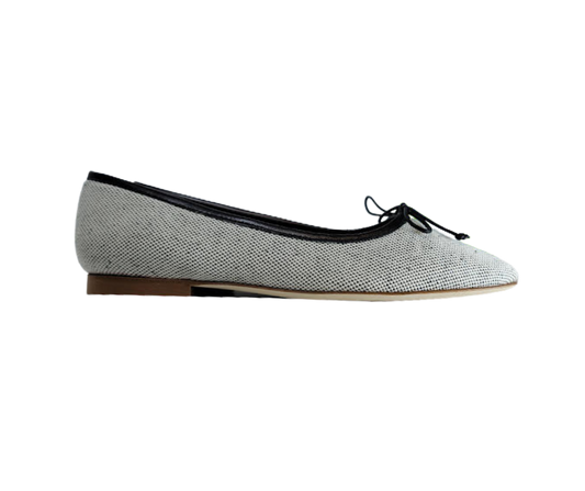 FS Lele Ladies Black & White Fabric Ballet Flat