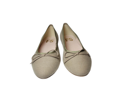 FS Fiona Ladies Beige Fabric Ballet Flat