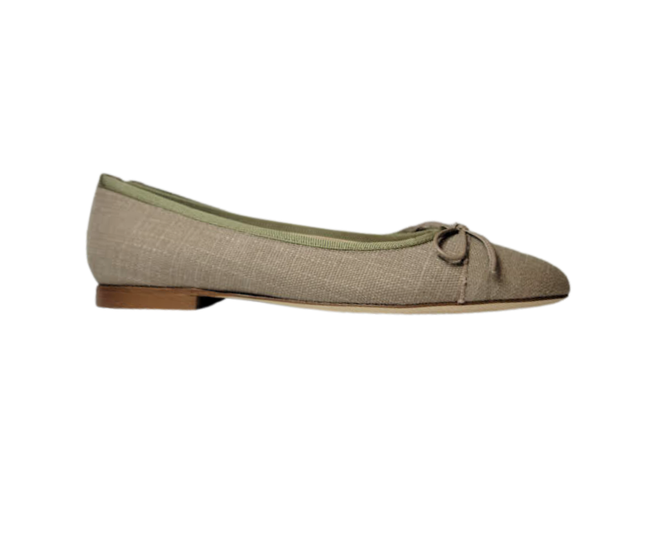 FS Fiona Ladies Beige Fabric Ballet Flat