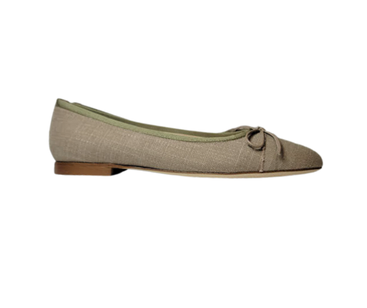 FS Fiona Ladies Beige Fabric Ballet Flat