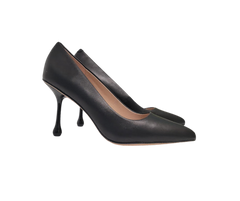Viviamos Wink Ladies Black Leather Heel