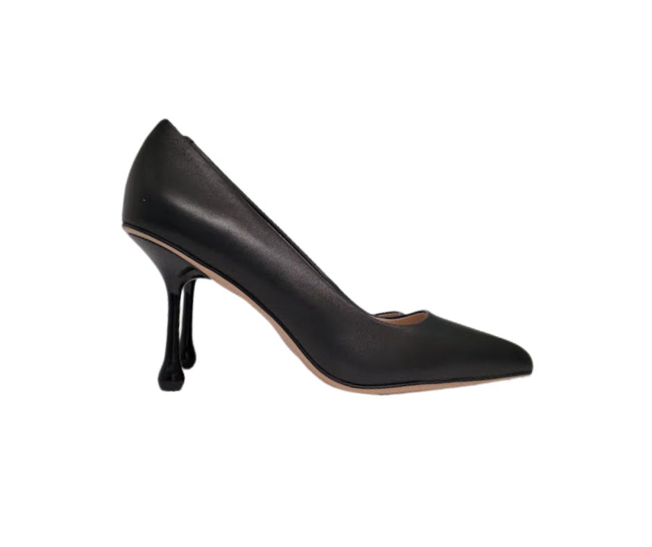 Viviamos Wink Ladies Black Leather Heel