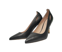 Viviamos Hello Ladies Black Leather Heel