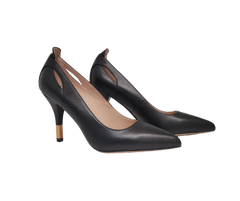 Viviamos Hello Ladies Black Leather Heel