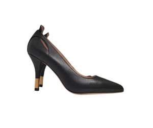 Viviamos Hello Ladies Black Leather Heel
