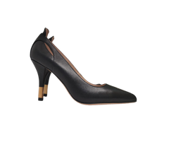Viviamos Hello Ladies Black Leather Heel