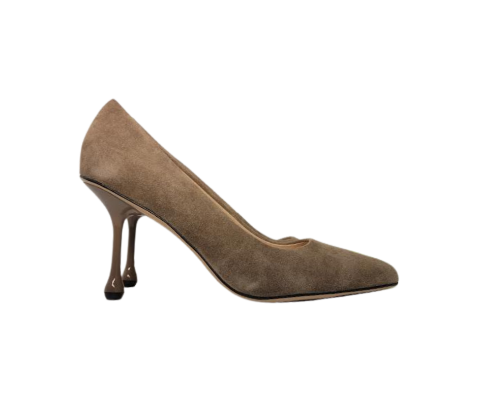 Viviamos Wink Ladies Taupe Suede Heel