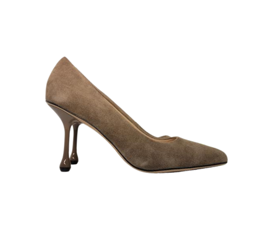 Viviamos Wink Ladies Taupe Suede Heel