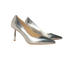 Viviamos Shine Ladies Silver Leather Heel