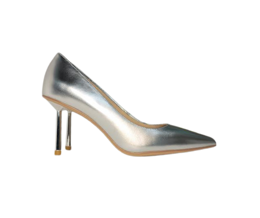 Viviamos Shine Ladies Silver Leather Heel