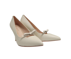 Viviamos Selma Ladies Ivory Leather Heel