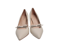Viviamos Selma Ladies Ivory Leather Heel