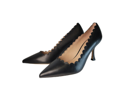 Viviamos Serra Ladies Black Leather Heel