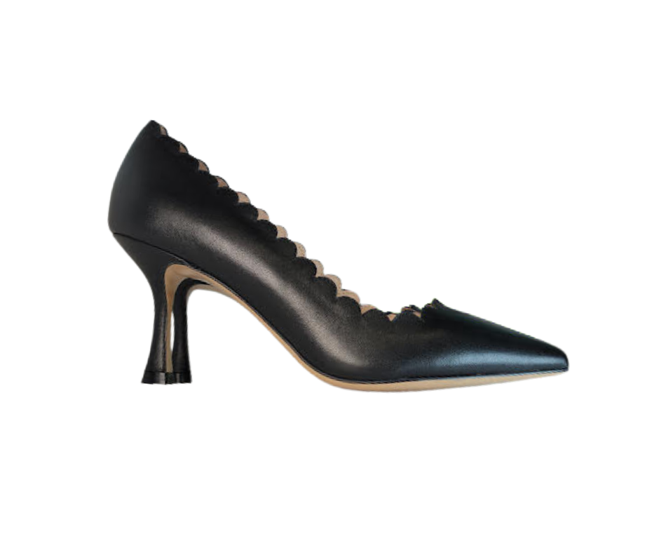 Viviamos Serra Ladies Black Leather Heel